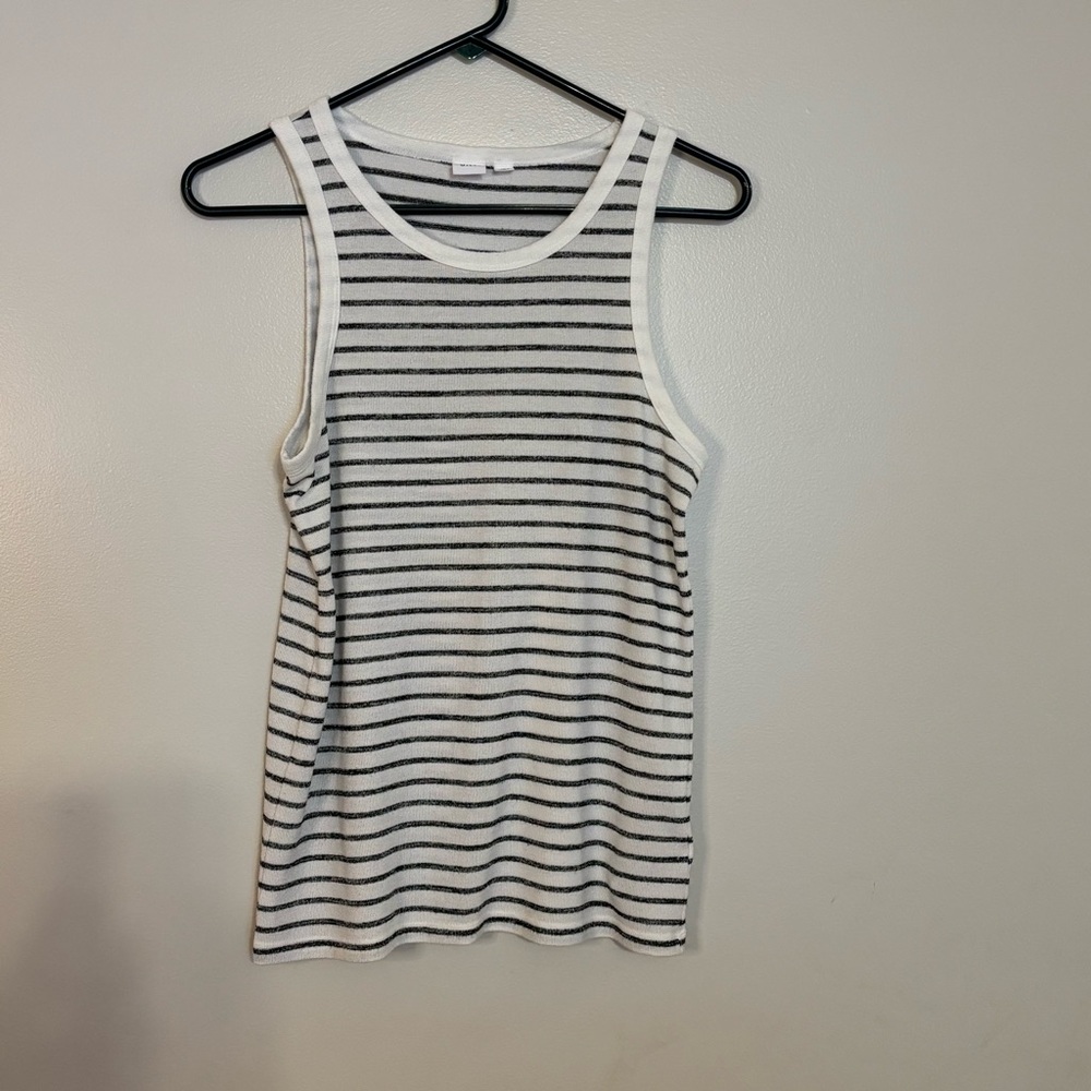 Gap Women’s Striped Tank Top Size Small Weathered Black And White